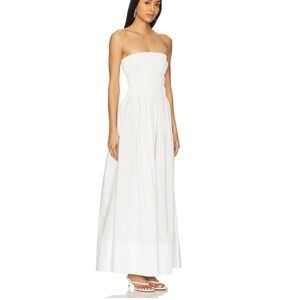 sophia strapless midi dress more to come More to Come Sophia Strapless Midi Dress  Revaia